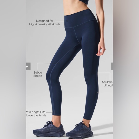 ALO Yoga 7/8 High-Waist Airlift Legging,size small in navy brand new with tags - Picture 3 of 5